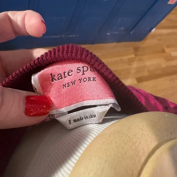 Kate Spade New York Marker Floral Burgundy Knit Sweater - Picture 6 of 6